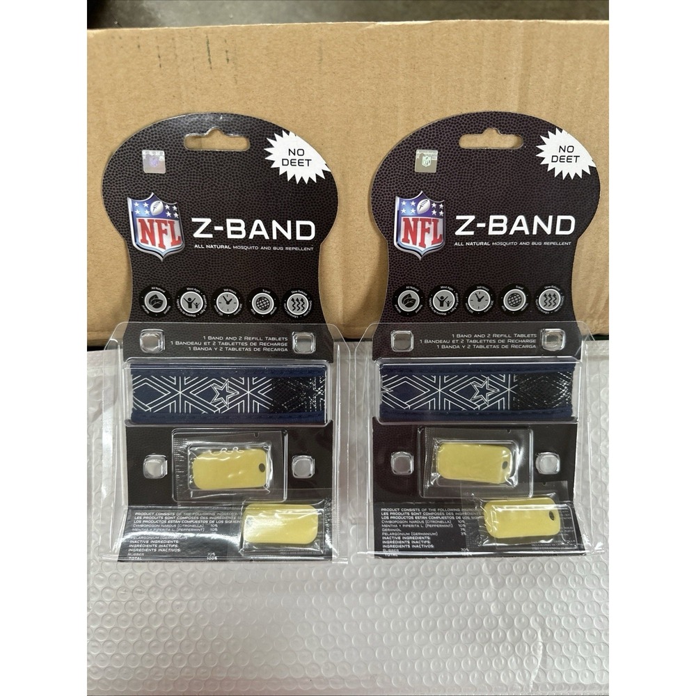 NFL Z-Band Bug Repellent Dallas Cowboys‎ Unisex OS Navy Blue DEET-Free Excellent